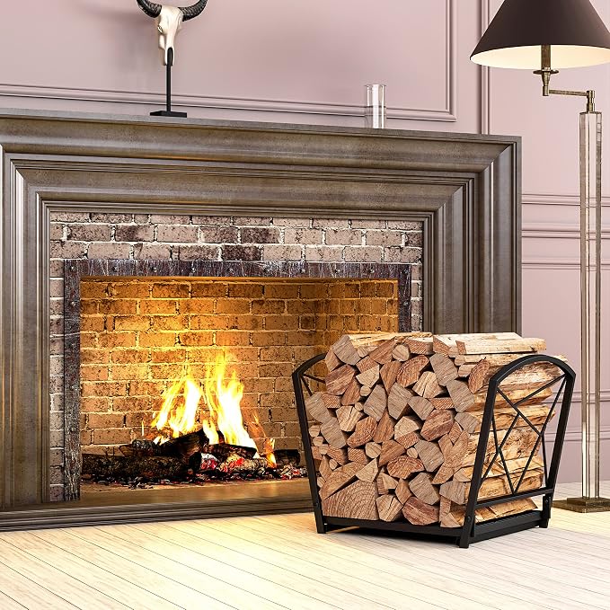 Fire Beauty Firewood Log Rack, Iron Wood Lumber Storage Holder - Image 4