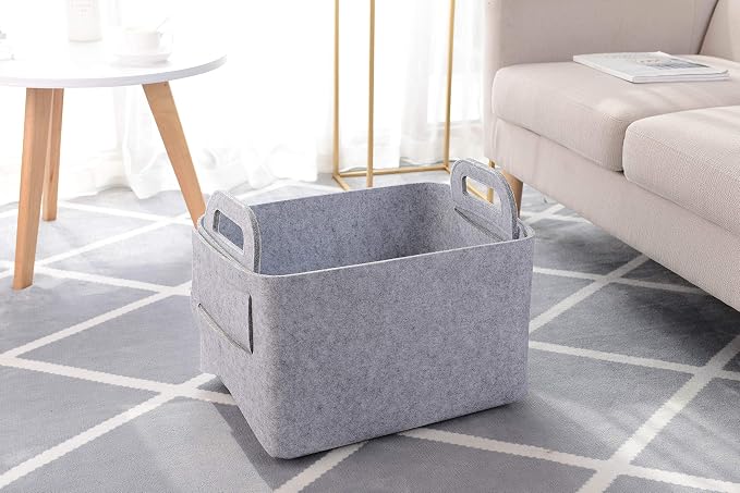 Storage Basket Felt Storage Bin Collapsible& Convenient Box Organizer - Image 2