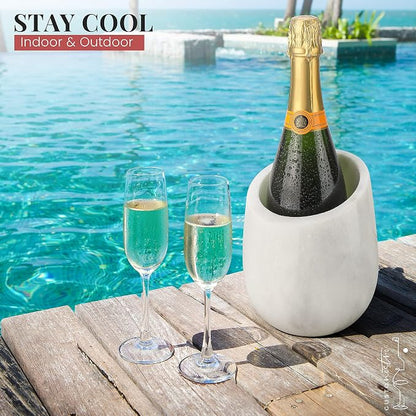 Gusto Nostro Marble Wine Chiller Bucket - 750ml Wine Bottle Cooler and - Image 6