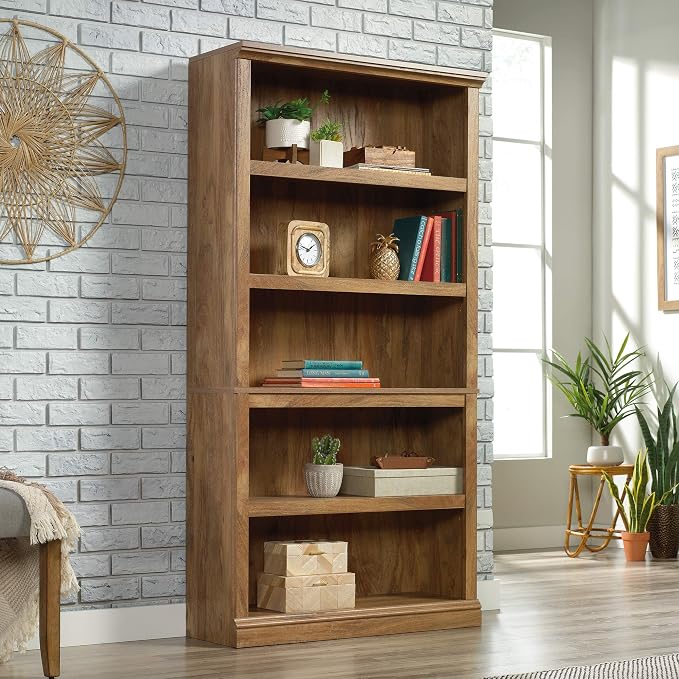 Sauder 5 Tier Book Shelf Wooden Bookcase Multipurpose Bookshelf - Image 2