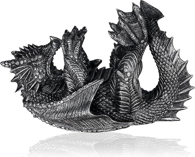 True 10143 Polyresin Dragon Wine Bottle Holder Decorative, Single Wine Bottle by True