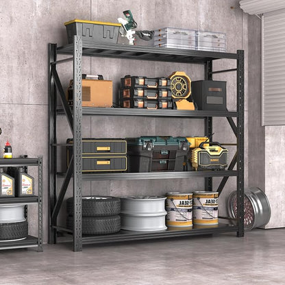 Metal Garage Shelving Unit, Heavy Duty Adjustable Industrial Storage Shelves - Image 2