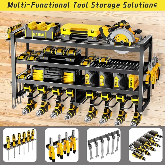 Power Tool Organizer Wall Mount, 4 Layers Heavy Duty Storage Rack - Image 3