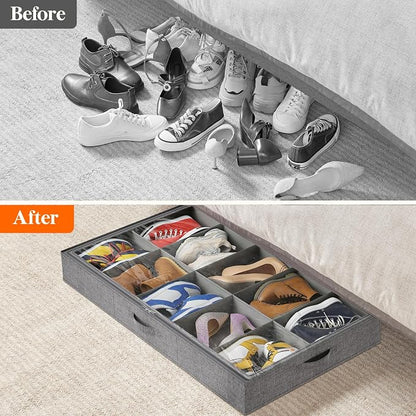 Lifewit Under Bed Shoe Storage Organizer Fits 10 Pair Sneakers, 4.3 Inches Tall - Image 8