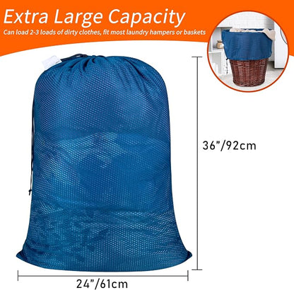 Polecasa Heavy Duty Diamond Mesh Laundry Bag, Machine Washable, Commercial Grade - Image 3