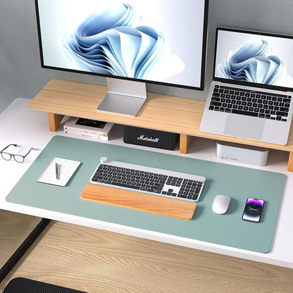 Aothia Leather Desk Pad Protector, Mouse Pad, Office Desk Mat, Non-Slip PU - Image 9
