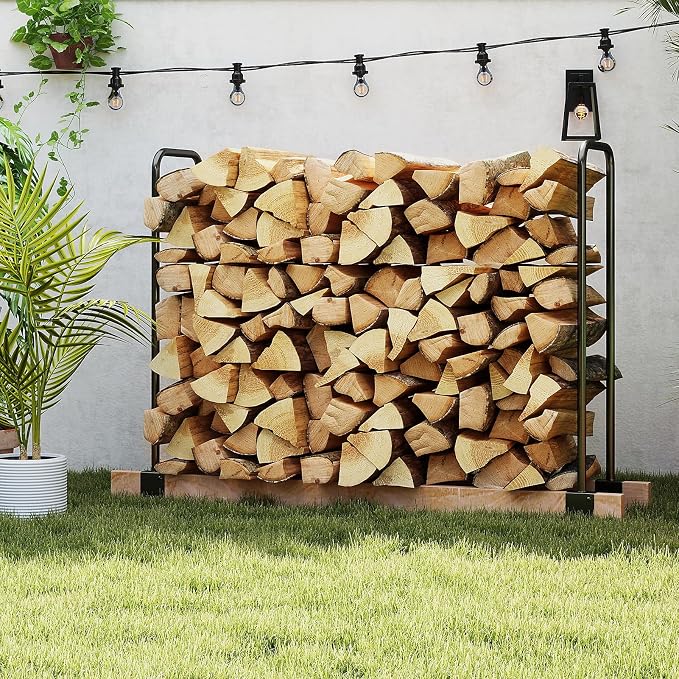 DOEWORKS Heavy Duty Firewood Racks Adjustable Length Log Bracket Rack Holder - Image 5