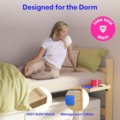 BedShelfie Wood Bedside Shelf for Bunk Bed & Top Bunk, College Dorm Room - Image 6