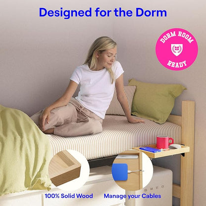 BedShelfie Wood Bedside Shelf for Bunk Bed & Top Bunk, College Dorm Room - Image 7