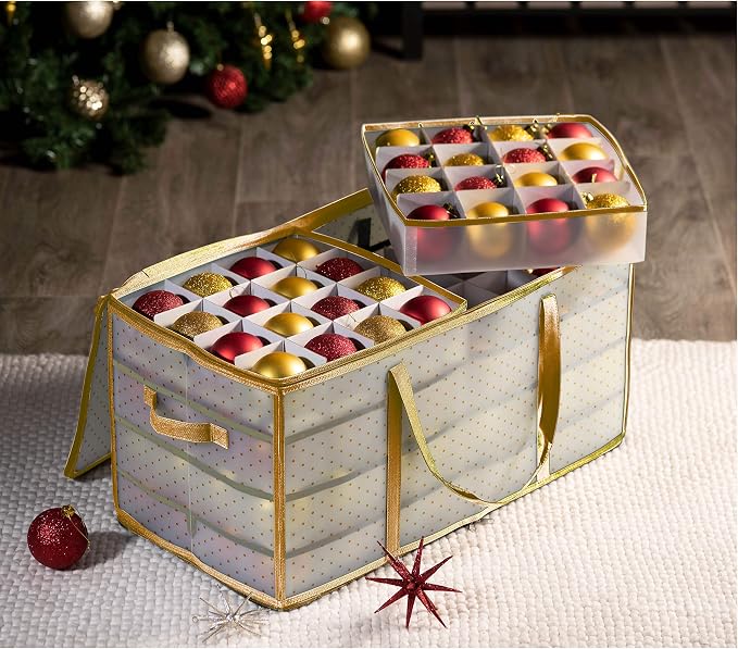 ZOBER Christmas Ornament Storage Box Plastic - Image 2