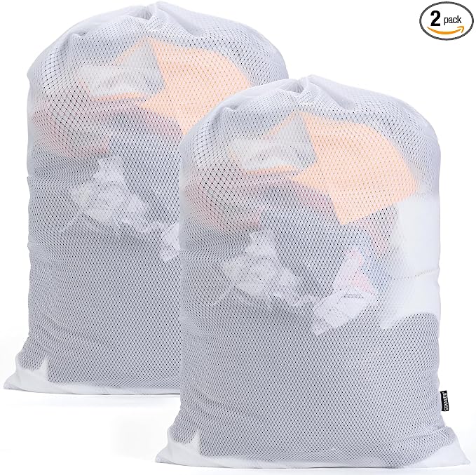 2Pack XL Heavy Duty Mesh Laundry Bags, Machine Washable Large Dirty Clothes by STANKER
