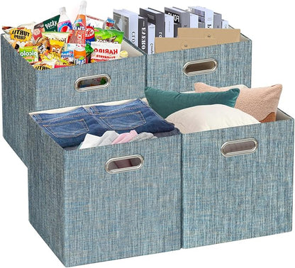 Posprica Storage Basket Bins, 11×11×11 Foldable Storage Cube Boxes Fabric Drawer by Posprica
