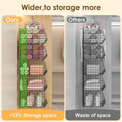 Capacity Upgrade Edition Deeper 4'' 5 Tier Foldable Hanging Closet Organizer - Image 6