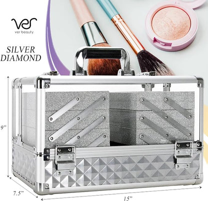 Ver Beauty Makeup Train Case 14 inch Armored Acrylic Large Portable Cosmetic - Image 3