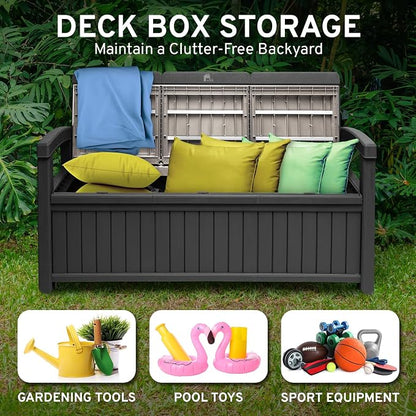 EconoHome 3 Seat Outdoor Storage Bench - Image 3
