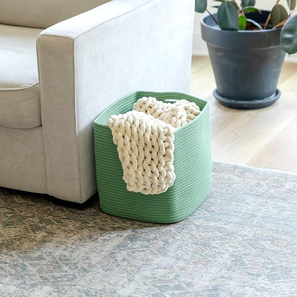 NaturalCozy 13x15x13 Kallax Storage Cubes Bins, 3 Pack | Cotton Rope Cube - Image 5