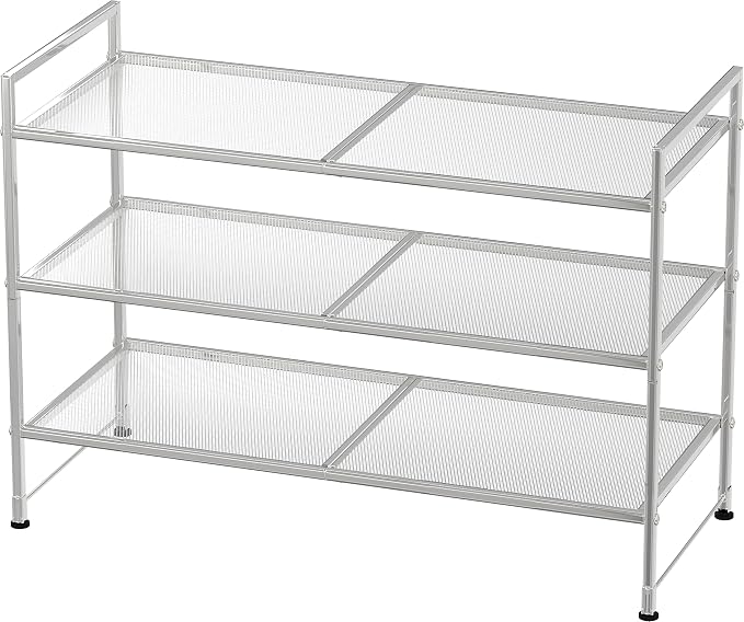 Simple Houseware 3-Tier Stackable Mesh Shoe Rack - Image 8