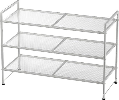 Simple Houseware 3-Tier Stackable Mesh Shoe Rack - Image 8