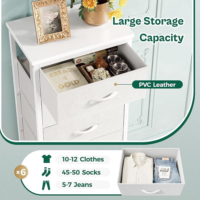 Huuger Tall Dresser for Bedroom, 7 Drawer Dresser & Chests of Drawers, Fabric - Image 4