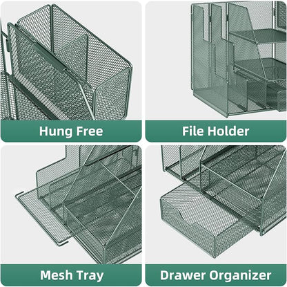 Marbrasse Desk Organizer and Accessories, 3-Tier File Organizer - Image 4
