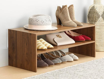 Whitmor Wood Stackable 2-Shelf Shoe Rack, 31 inches - Image 2