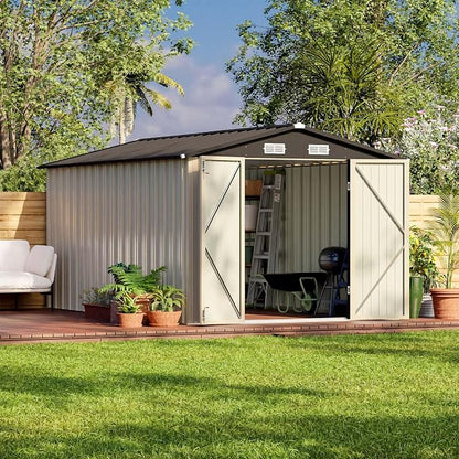 Patiowell 12 x 8 FT Outdoor Storage Shed, Steel Shed Storage House by Patiowell