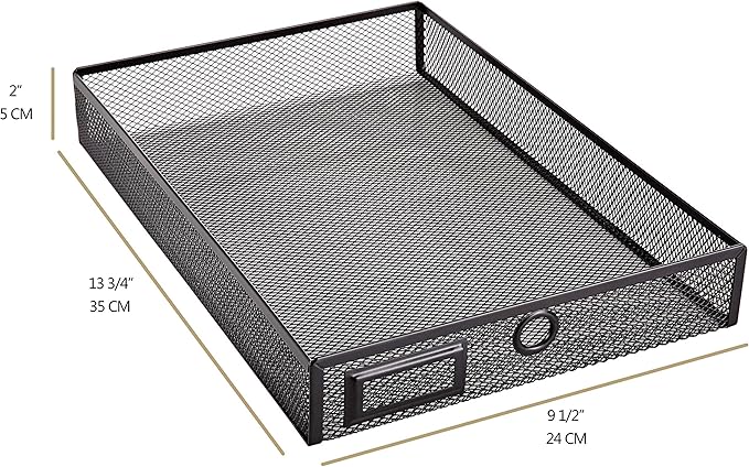 Annova Desk Organizer Wire Mesh 3 Tier Sliding Drawers Paper - Image 4
