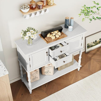 ARTPOWER Console Table with 2 Drawers, Retro Entryway Table with 2 Door - Image 5