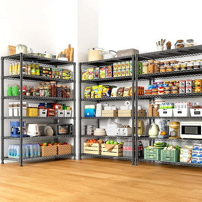 REIBII 75" H Metal Shelving 6 Tier Storage Shelf Adjustable Kitchen Shelf Wire - Image 4