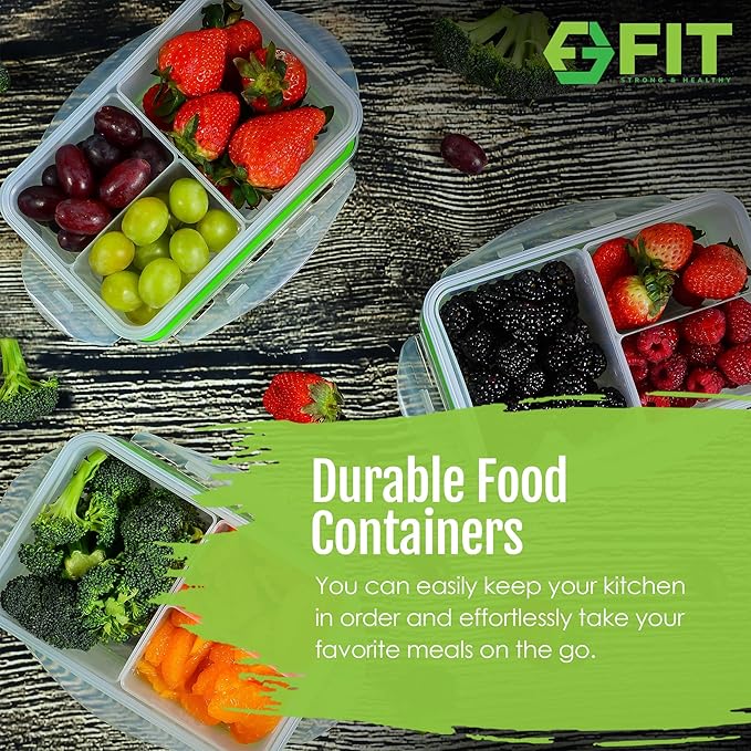 FIT Strong & Healthy Bento Lunch Box & Meal Prep Containers, Food & Snack - Image 3