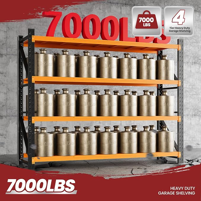 79" Wide Metal Garage Shelves, 7000LBS Storage Shelving Heavy Duty, Standing - Image 9