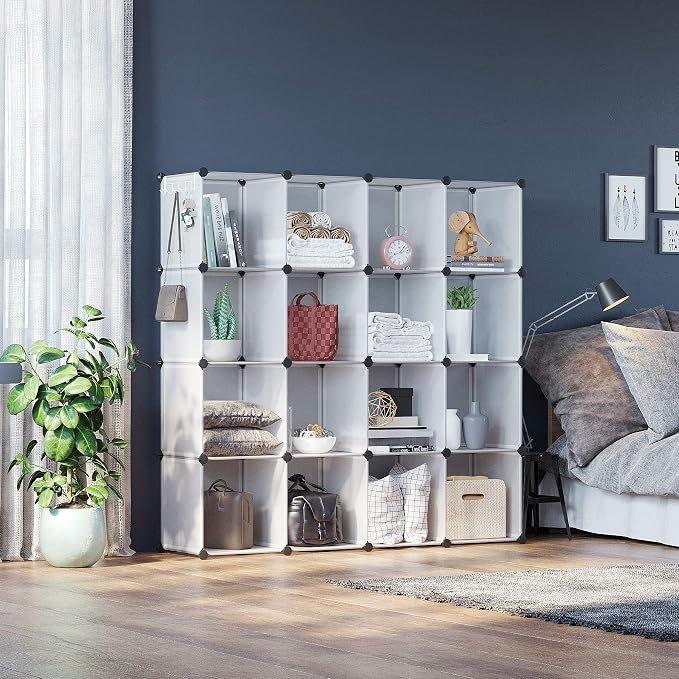 C&AHOME Cube Storage Organizer, 16-Cube Shelves Units, Plastic Storage Cubes - Image 4