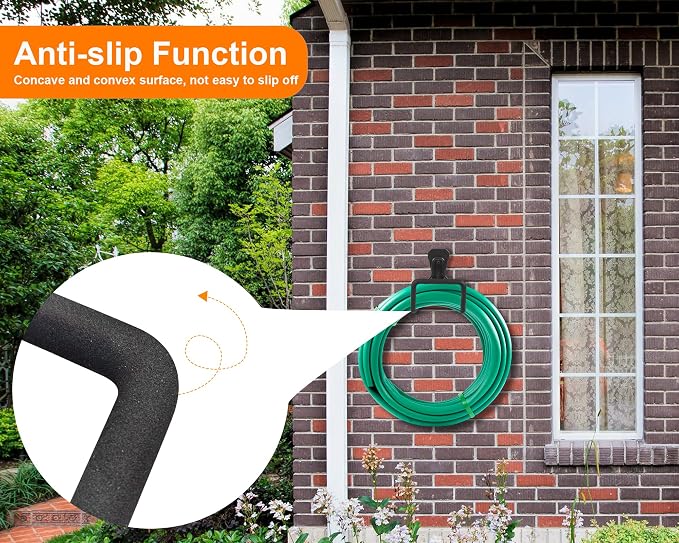 2pcs Heavy Duty Hose Hanger Garden Hose Storage Black Water Hose Holders - Image 3