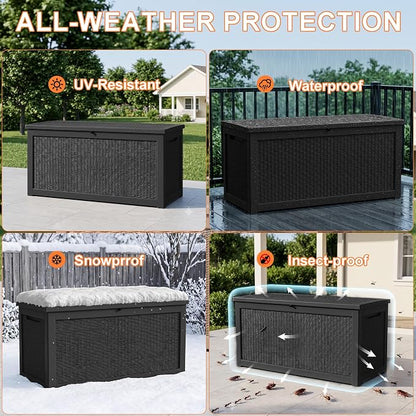 Vixzen 320 Gallon Deck Boxes Outdoor Waterproof, Lockable Storage Box - Image 5