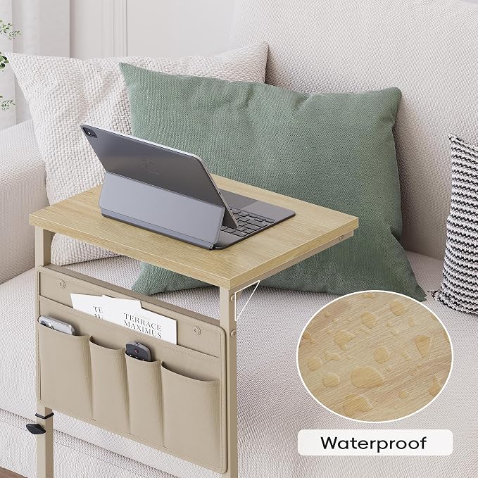 Vagusicc C Shaped End Table, Adjustable Height Small Couch Side Table - Image 4