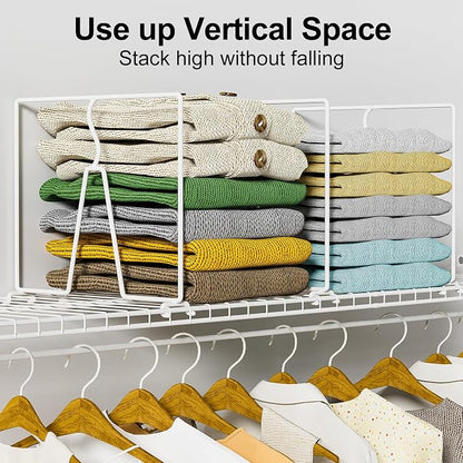 SortNStore Wire Shelf Dividers for Closet: Tall 12 Pack 12-inch Deep Wire Rack - Image 4