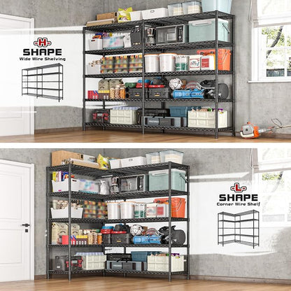 REIBII 72.8" W Storage Shelves Load 1600LBS, 5 Tier Metal Shelving Unit Wire - Image 8
