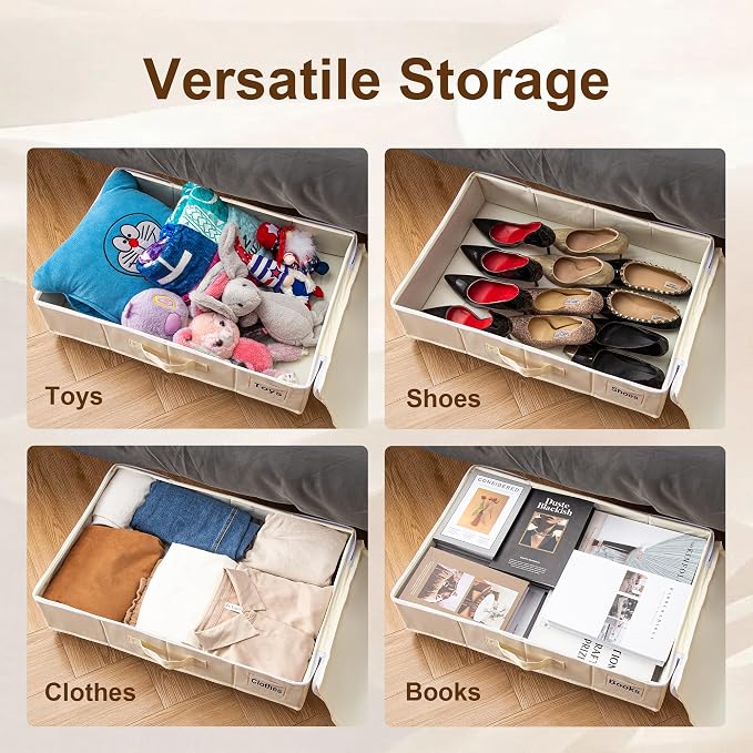Vincona Under Bed Storage with Wheels, Rolling Under Bed Storage Containers - Image 5