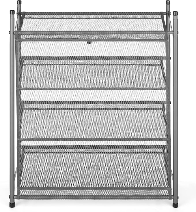 Whitmor Metal & Mesh 4-Tier Shoe Rack, Store up to 12 Pairs of Shoes - Image 5