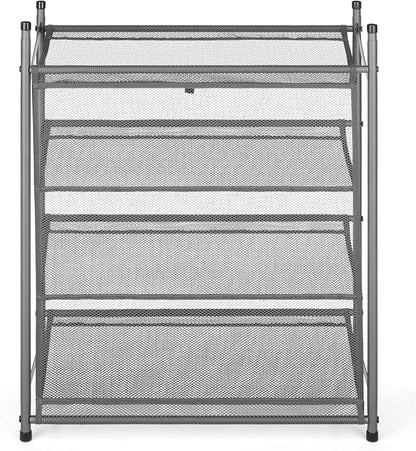 Whitmor Metal & Mesh 4-Tier Shoe Rack, Store up to 12 Pairs of Shoes - Image 5