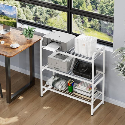 Simple Shelf Organizer for Outdoor, 3 Tier Stackable Metal Wire Shelving Unit - Image 7