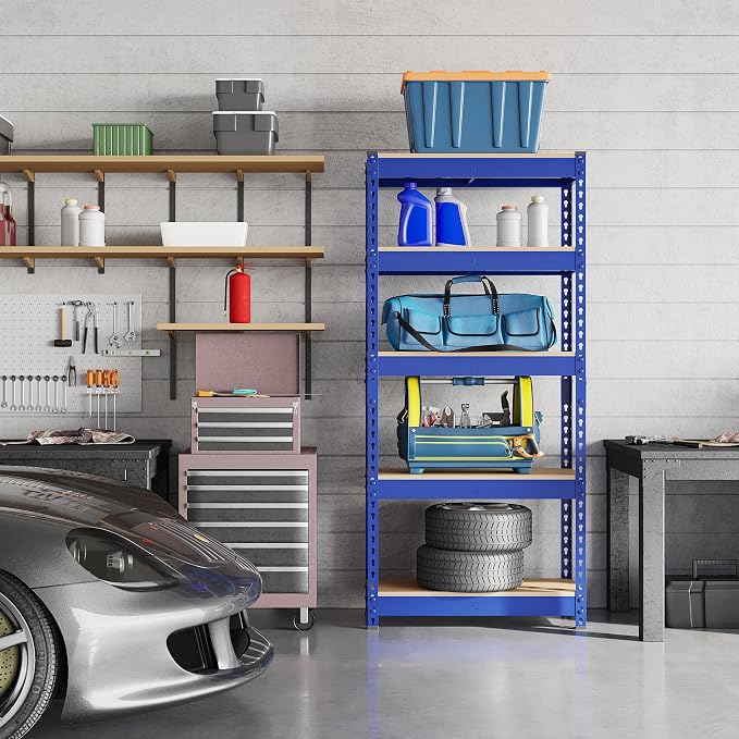Topeakmart 2 PCS 5-Tier Utility Shelves, Metal Storage Shelves Garage Shelving - Image 7