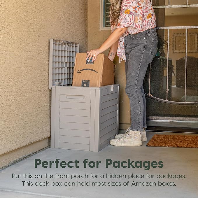 IRIS USA 35-Gallon Outdoor Deck Delivery Storage Box, Lockable & UV-Protected - Image 6