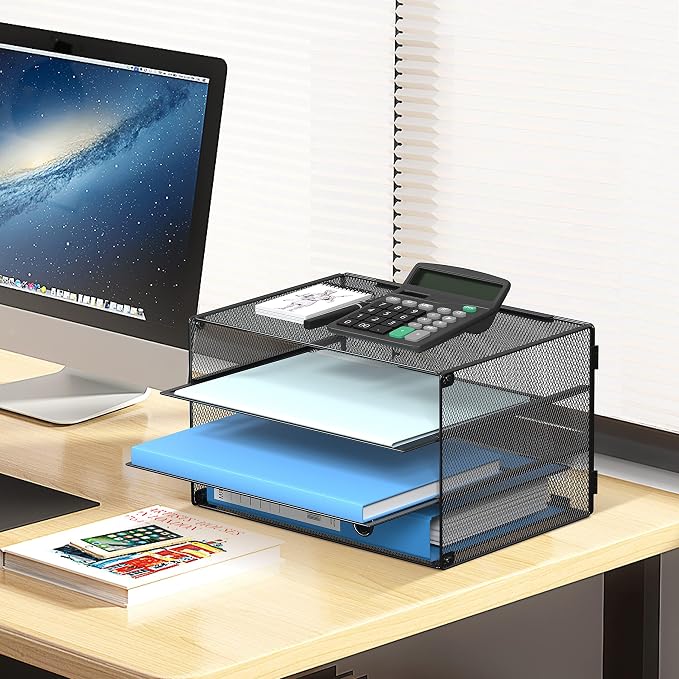 DALTACK 3 Tier Letter Tray Paper Organizer - Image 5