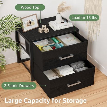 BOLUO Stackable Storage Drawers Closet Organizers and Storage Fabric Black 2 - Image 6