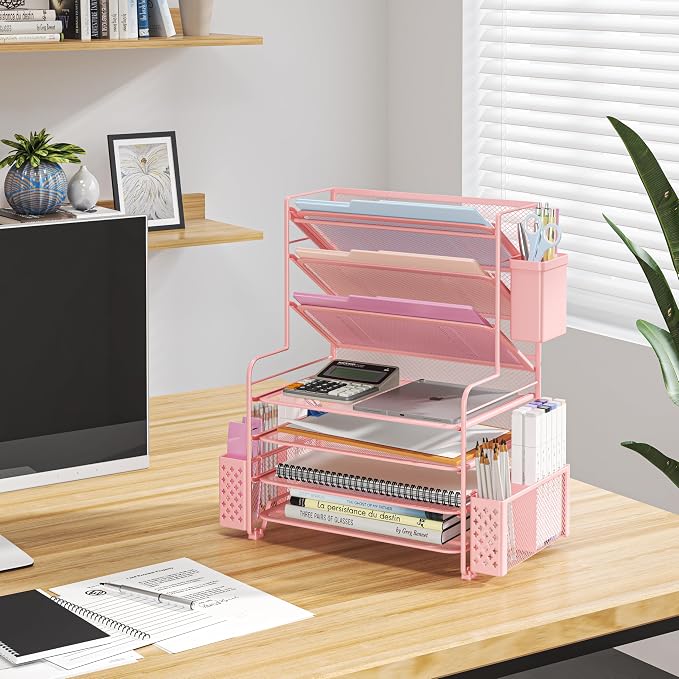 Simple Trending 7 Tier Desk File Organizer, Letter Tray Paper Organizer - Image 6