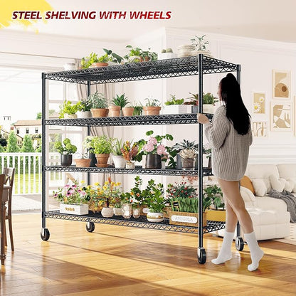 REIBII 55.5''W Storage Shelves 2500LBS Wire Shelving Rack - Image 6
