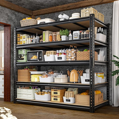 55" W Storage Shelves, 2550LBS Garage Shelving, 5-Tier Metal Shelving Unit by Durayloly