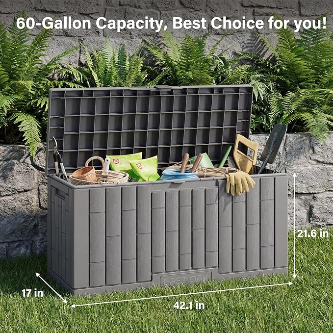 EAST OAK Outdoor Storage Box, 60 Gallon Deck Box Indoor and Outdoor Use - Image 7