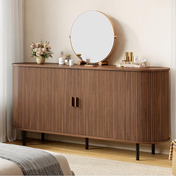 Buffet Sideboard Cabinet with Storage, Modern Accent Coffee Bar Console Table - Image 8
